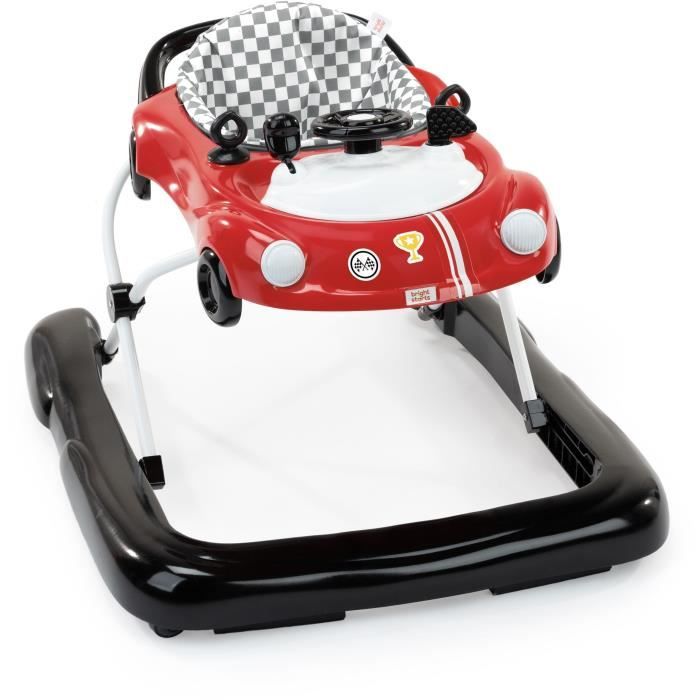 BRIGHT STARTS Trotteur bébé pliable 3 en 1, petite voiture , 3 modes de jeux évolutifs, rouge, Cadeau Noel bébé