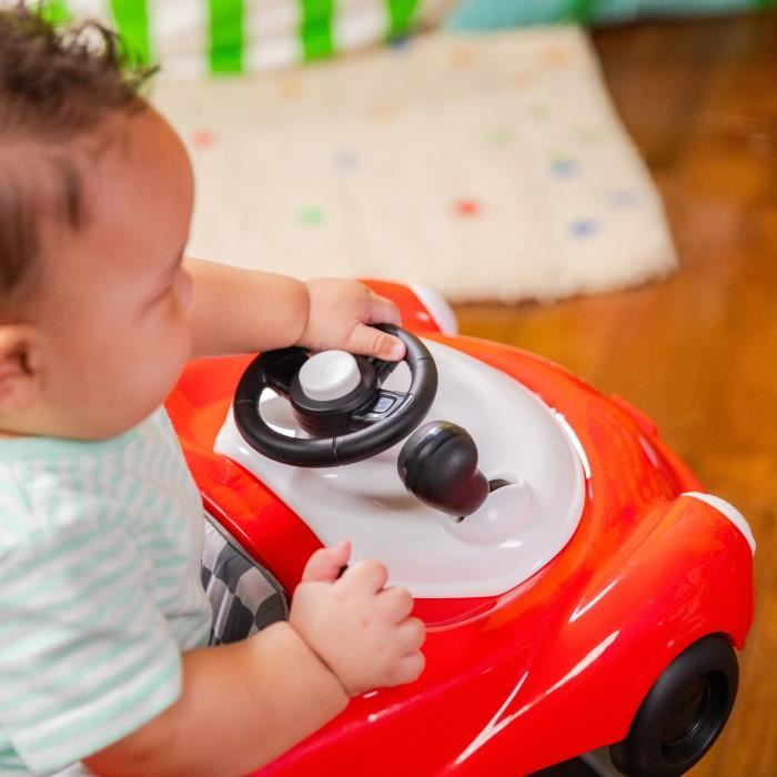 BRIGHT STARTS Trotteur bébé pliable 3 en 1, petite voiture , 3 modes de jeux évolutifs, rouge, Cadeau Noel bébé