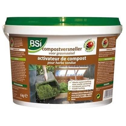 Activateur de compost - BSI - Pour herbe tondue - Prévient l'acidification - Aere le compost - 6 Kg