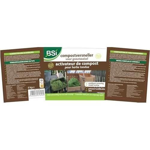 Activateur de compost - BSI - Pour herbe tondue - Prévient l'acidification - Aere le compost - 6 Kg