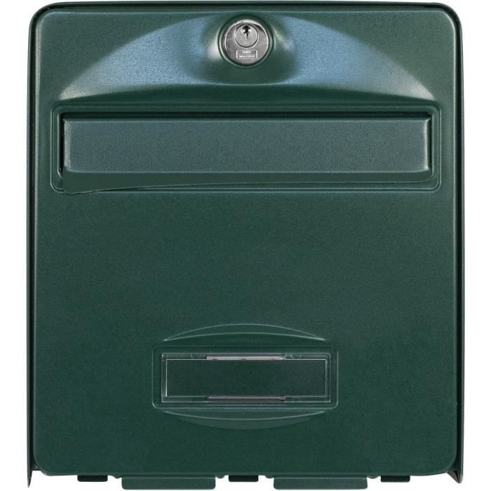 Boîte aux lettres BURG WACHTER BALTHAZAR MINI 1 Porte - Murale - Acier galvanisé - Ouverture totale - Vert - Fabriqué en France