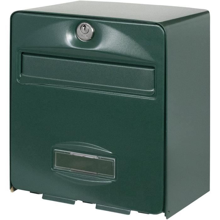 Boîte aux lettres BURG WACHTER BALTHAZAR MINI 1 Porte - Murale - Acier galvanisé - Ouverture totale - Vert - Fabriqué en France