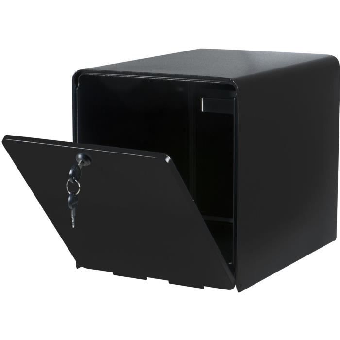 Boîte aux lettres BURG WACHTER BALTIC 2 Portes - Sur pied - Acier galvanisé - Ouverture latérale - Noir - Fabriqué en France