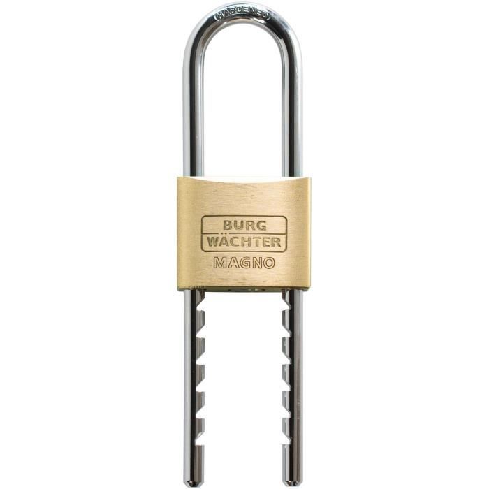 Cadenas en laiton massif - BURG WACHTER - 400 E HB 50 Flex SB - grande anse réglable - double verrouillage