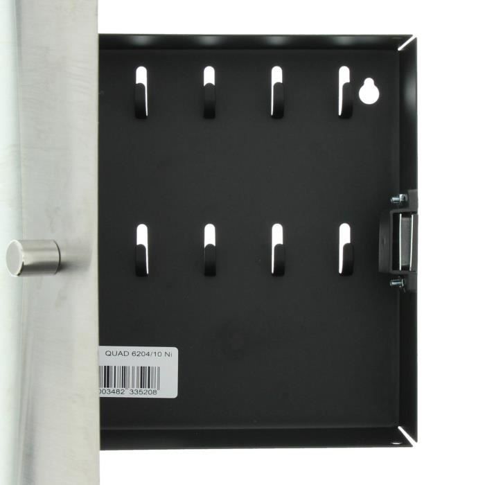 Armoire a clés BURG-WÄCHTER QUAD 6204/10 Ni - Fermeture magnétique et porte en acier inoxydable