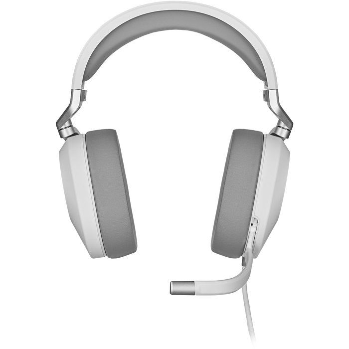 Casque gaming CORSAIR HS65 SURROUND - Blanc, son surround Dolby Audio 7.1 sur PC et Mac