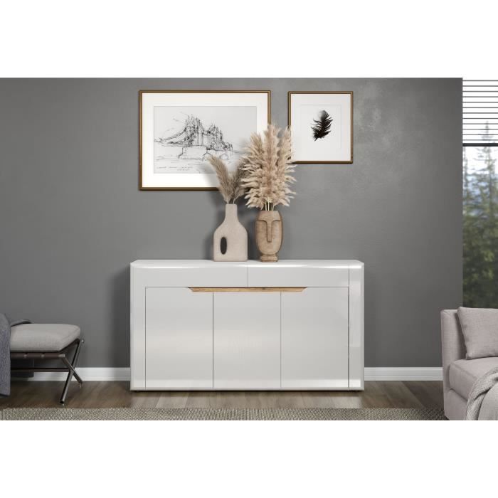 Buffet 3 portes et 2 tiroirs L150 cm - 150 cm X 39 cm X 84 cm - Milan