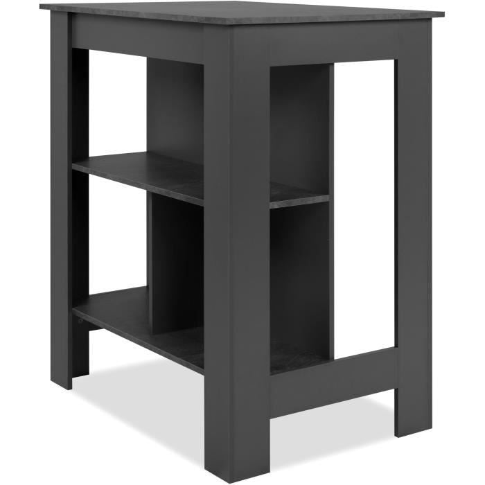 Table de bar - ATLANTA - 4 personnes - 92 x 106 x 68 cm - Ardoise foncé / Anthracite