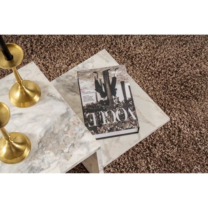 Table basse - HARMONY - Rectangulaire - Effet marbre Freesia - 80 x 40 x 40 cm