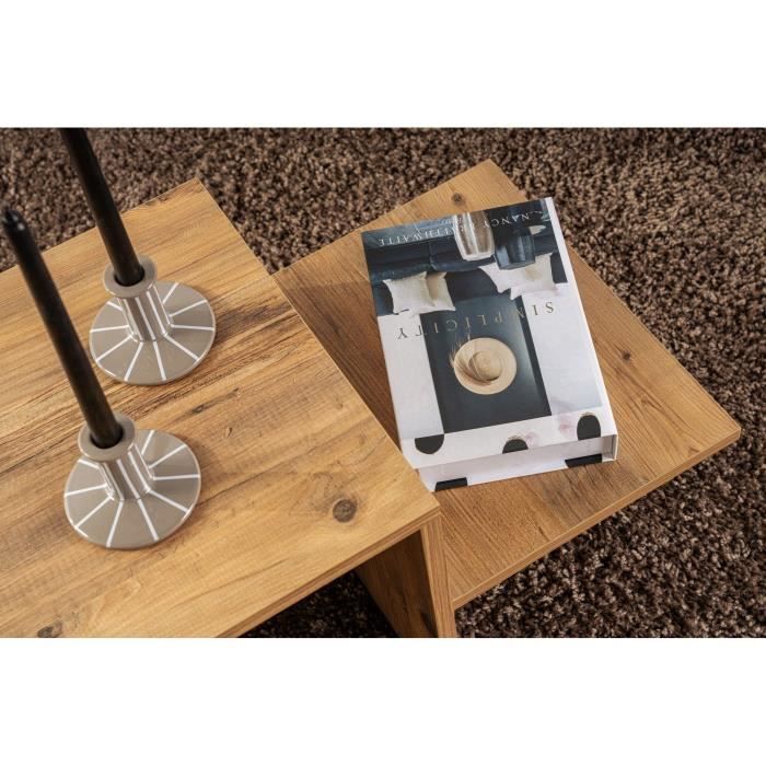 Table basse - HARMONY - Rectangulaire - Pin Atlantique - 80 x 40 x 40 cm