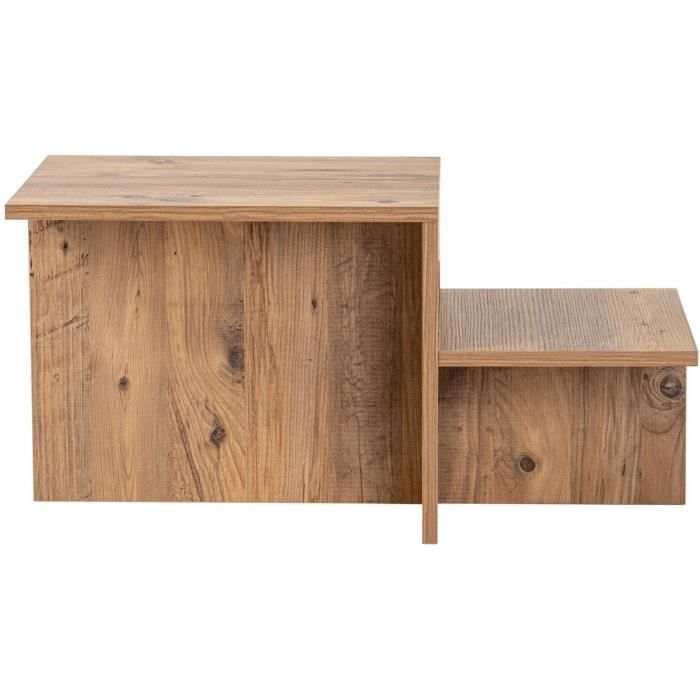 Table basse - HARMONY - Rectangulaire - Pin Atlantique - 80 x 40 x 40 cm