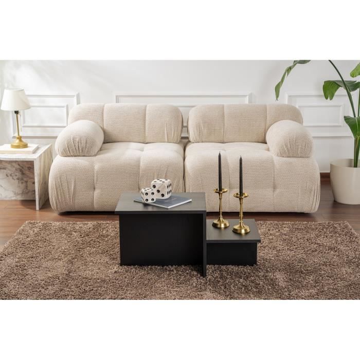 Table basse - HARMONY - Rectangulaire - Noir - 80 x 40 x 40 cm