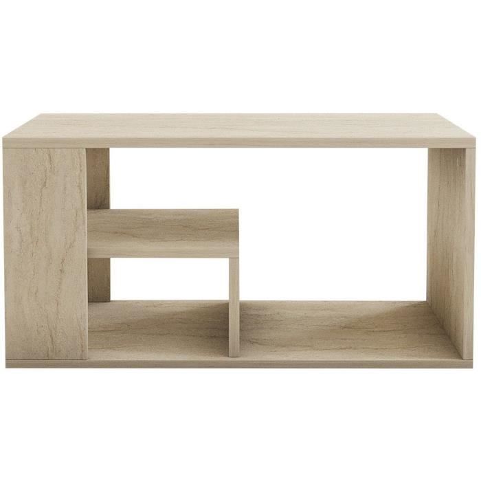Table basse - EROS - Rectangulaire - Travertin - 80 x 50 x 40 cm