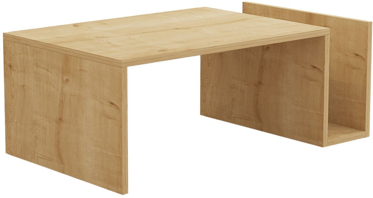 Table Basse MEMO – Chene Saphir – Plateau Relevable & Rangement Intégré – L 86,8 cm x P 32,4 x H 50 cm