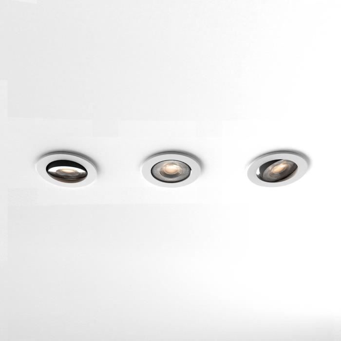Spots encastrables LED - CALEX - SMART DOWNLIGHT - 5 W - 400 ml - 6500 K - IntensitÈ variable - Pack de 3