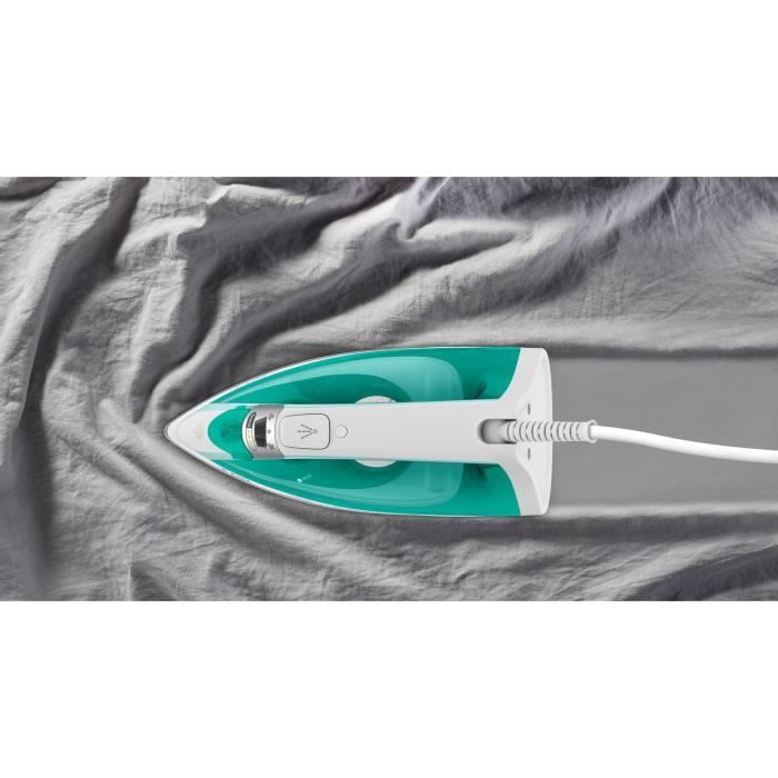 CALOR Fer a repasser vapeur, 1800 W, DÈbit vapeur 24 g/min, Pressing 80 g/min, DÈfroissage vertical, Virtuo, Bleu/vert FV1710C0