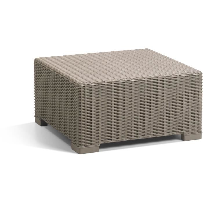 Salon de jardin résine tressée imitation rotin ALLIBERT avec table basse - 5 personnes - California - Beige