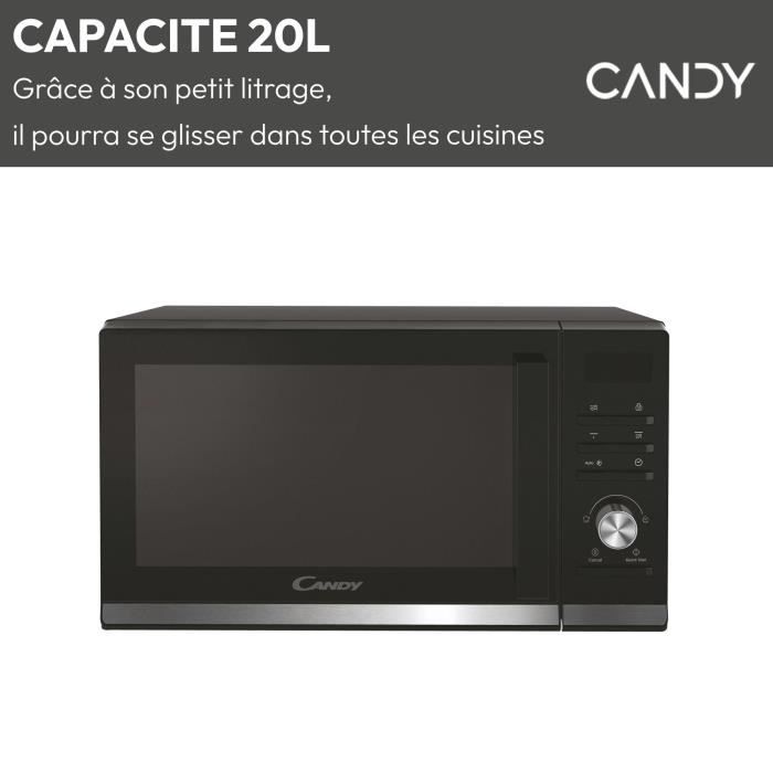 Micro-ondes Gril Candy Moderna CMGA20TNDB 700W 20L Digital Noir - Fonction DÈcongÈlation - 11 Niveaux de Puissance - 19 Menus Auto
