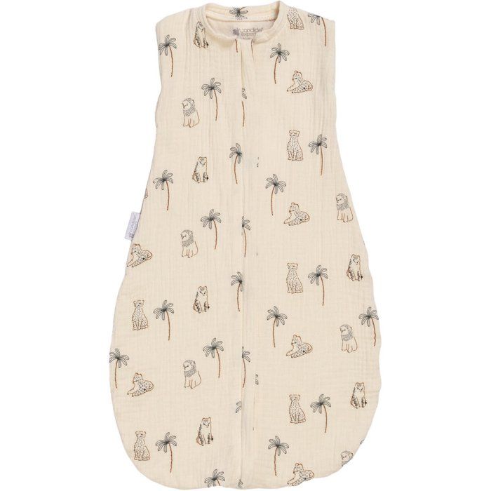 Gigoteuse d'emmaillotage 2-en-1 - CANDIDE - 55 cm - 0/3 mois - Blanc imprimé lange tigre