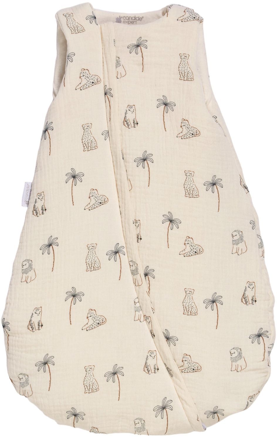 Mini douillette - CANDIDE - 55 cm - 0/3 mois - Blanc imprimé lange tigre