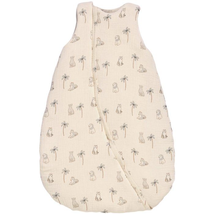 Douillette naissance - CANDIDE - 70 cm - 3/9 mois - Blanc imprimé lange tigre