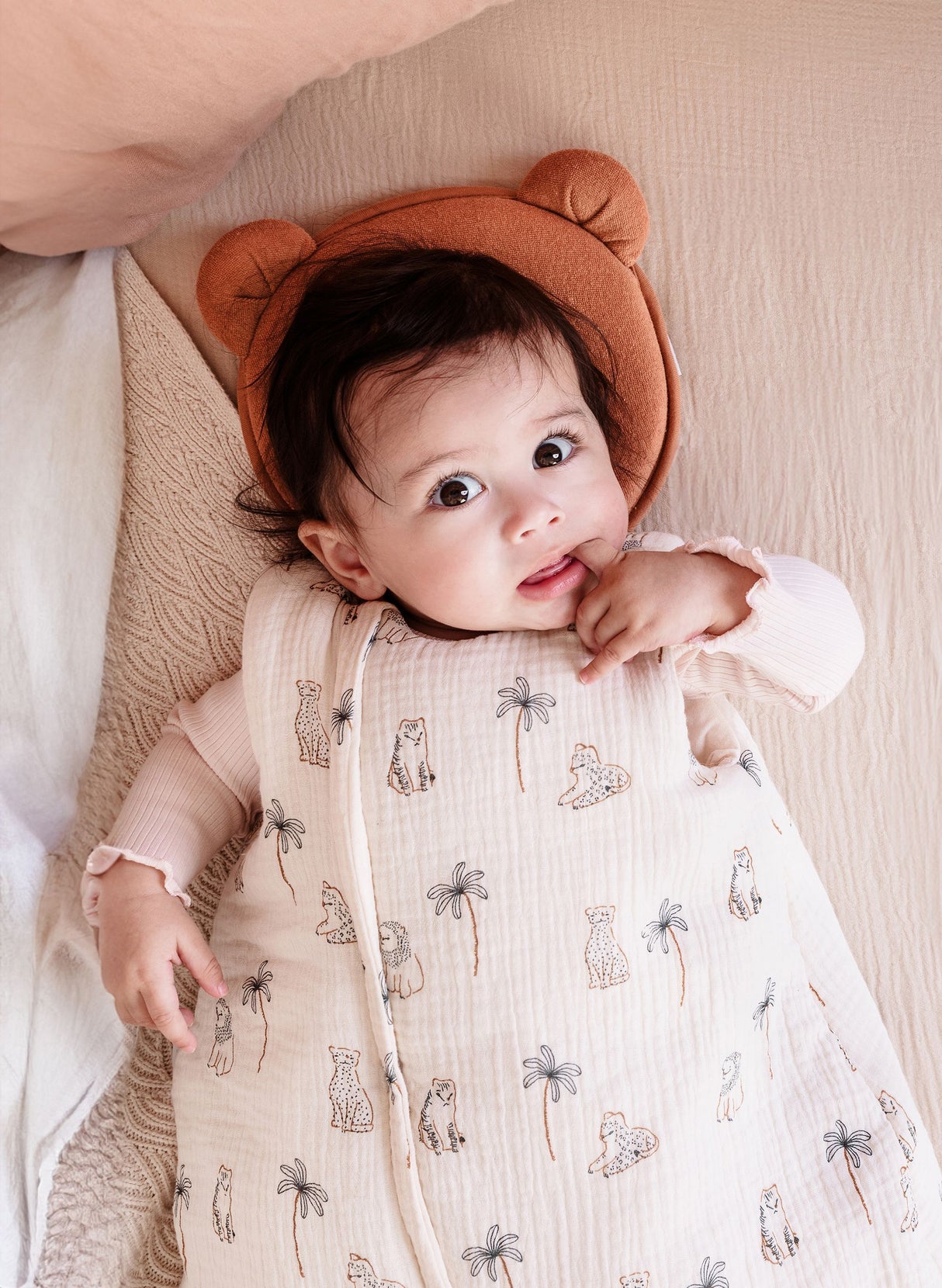 Douillette naissance - CANDIDE - 70 cm - 3/9 mois - Blanc imprimé lange tigre