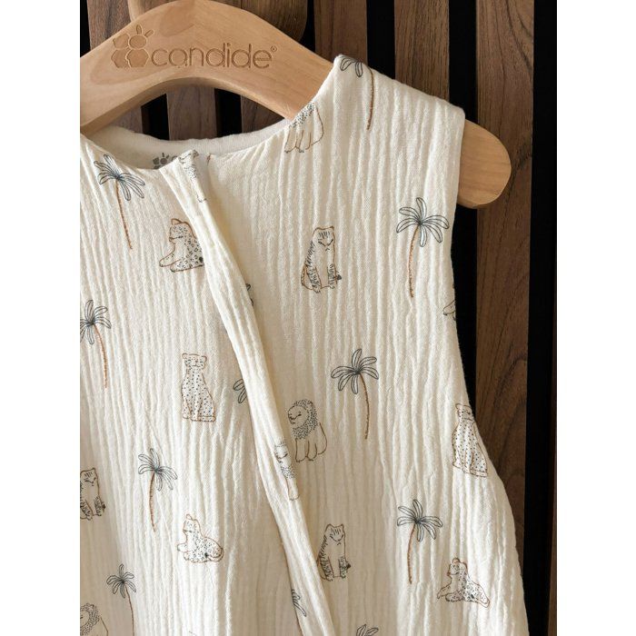 Douillette été - CANDIDE - 90 cm - 9/24 mois - Blanc imprimé lange tigre
