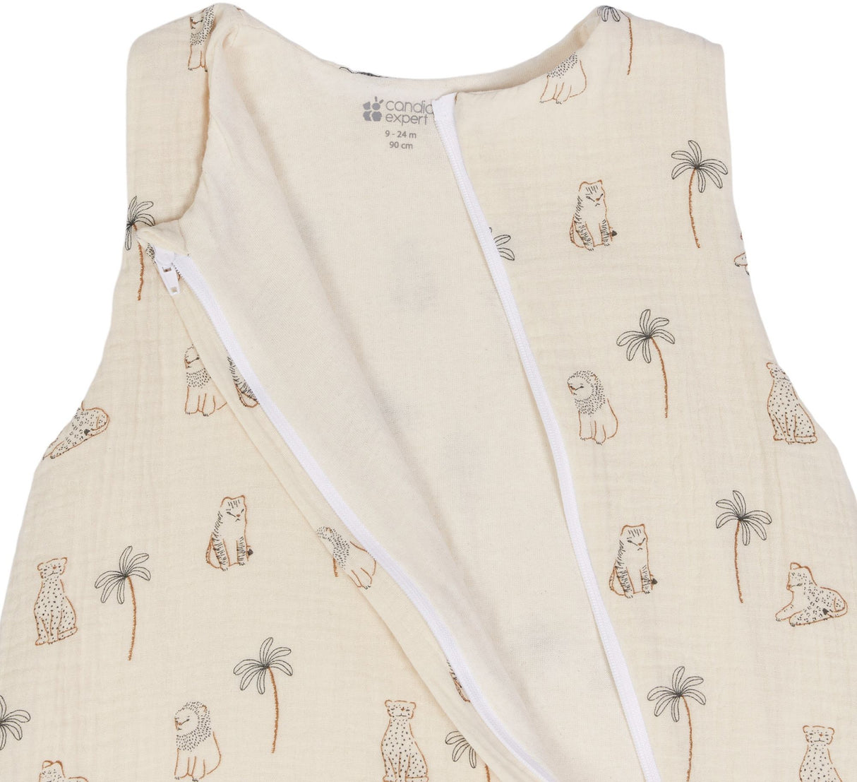 Douillette été - CANDIDE - 90 cm - 9/24 mois - Blanc imprimé lange tigre