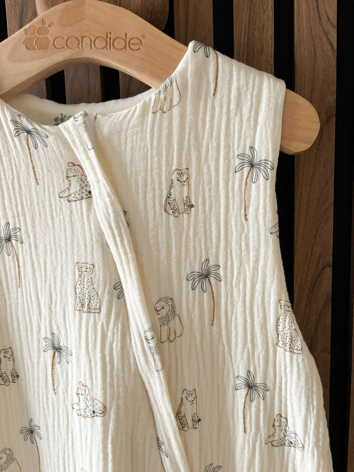 Douillette été - CANDIDE - 90 cm - 9/24 mois - Blanc imprimé lange tigre