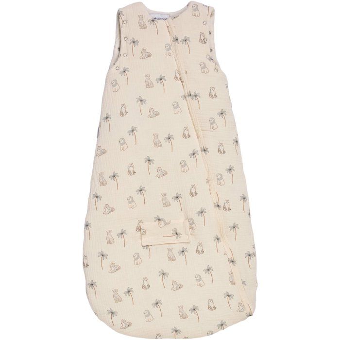 Douillette nomade - CANDIDE - 90 cm - 9/24 mois - Manches amovibles - Blanc imprimé lange tigre