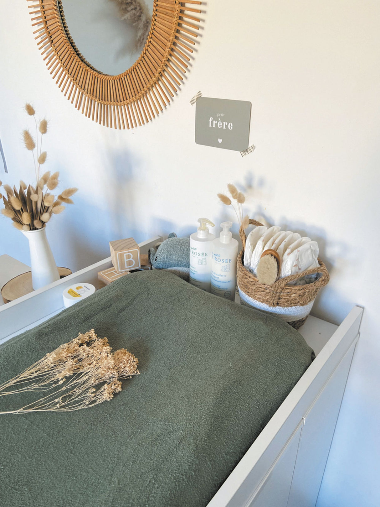 Housse de matelas a langer - CANDIDE - Eponge - 50 x 75 cm - Kaki