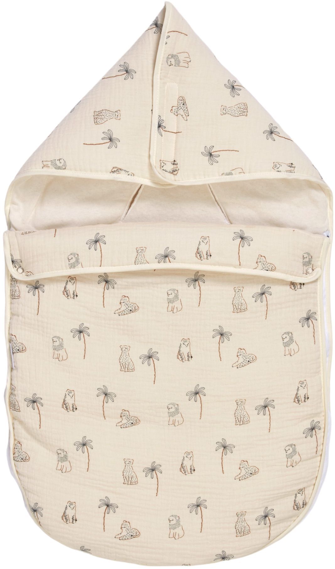 Nid d'ange - CANDIDE - 70 cm - 0/3 mois - Blanc imprimé lange tigre