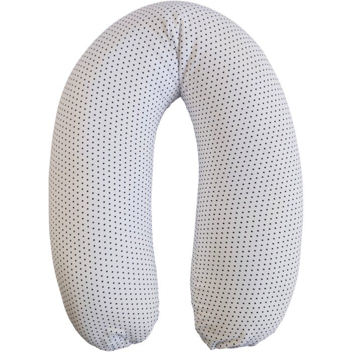 Coussin de maternité - CANDIDE - Jersey imprimé étoiles - Blanc / Bleu marine