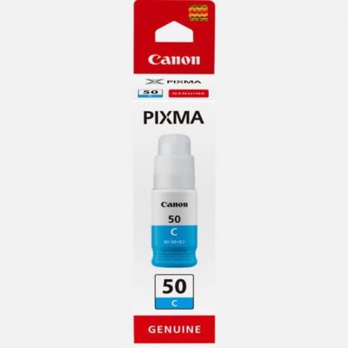 Bouteille d'encre - CANON - GI-50C - Cyan - CompatibilitÈ PIXMA MegaTank - (3403C001)