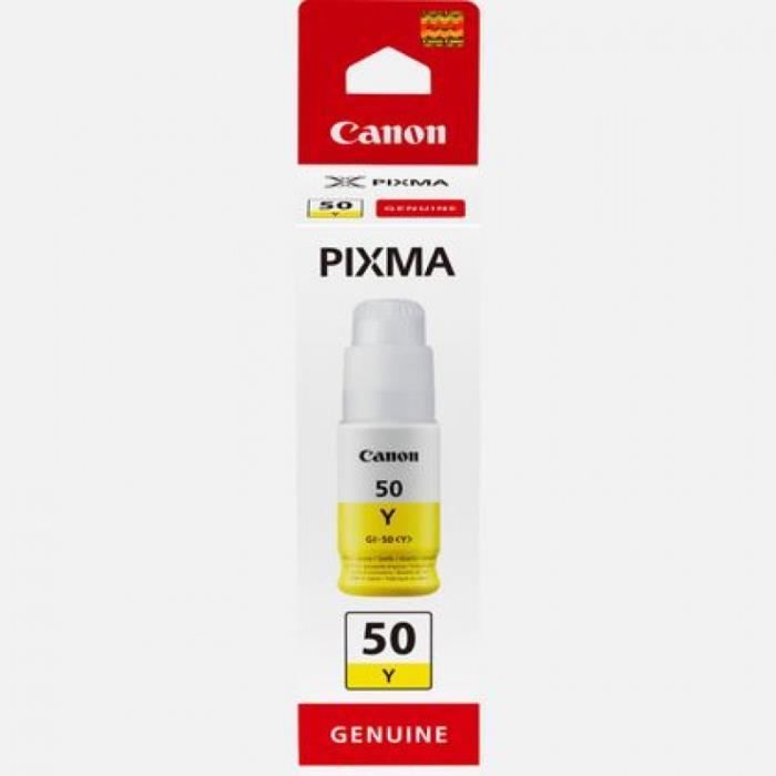 Bouteille d'encre - CANON - GI-50Y- Jaune - Compatibilité PIXMA MegaTank - (3405C001)