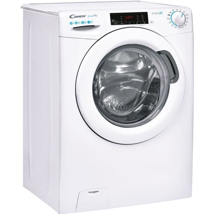 Lave-linge hublot CANDY CO12105TE/1-S - 10 kg - L60 cm - 1200 trs/min - ConnectÈ wi-fi + Bluetooth - Blanc
