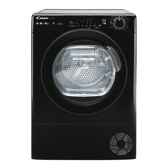 Seche-linge pompe a chaleur CANDY CSEH10A2DBEBX-47 Smart - 10 kg - Bac EasyCase - Classe A++ - ConnectÈ - Noir
