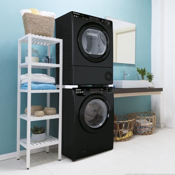 Seche-linge pompe a chaleur CANDY CSEH10A2DBEBX-47 Smart - 10 kg - Bac EasyCase - Classe A++ - ConnectÈ - Noir