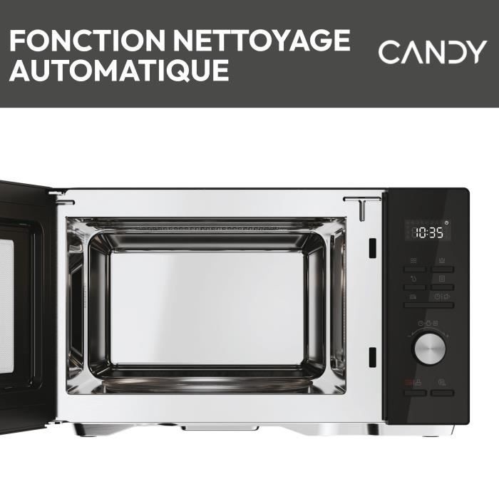 Micro-ondes Gril Candy Essenza CMGA31EDLB 1000W 31L Digital Noir - Fonction Nettoyage Auto - 5 Niveaux de Puissance -10 Menus Auto
