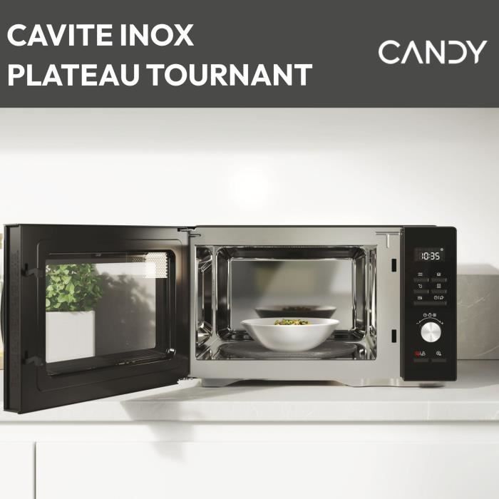 Micro-ondes Gril Candy Essenza CMGA31EDLB 1000W 31L Digital Noir - Fonction Nettoyage Auto - 5 Niveaux de Puissance -10 Menus Auto
