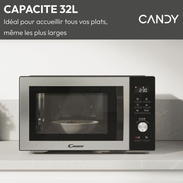 Micro-ondes Combi Candy Essenza CMCA29EDLB 1000W 29L Digital Noir -CombinÈ a chaleur tournante- 5 Niveaux de Puissance -10 Menus Aut