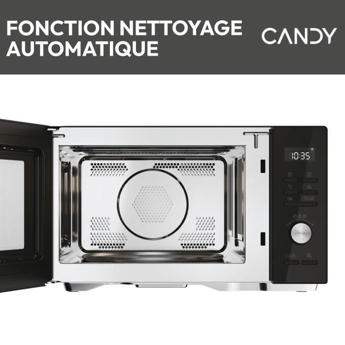 Micro-ondes Combi Candy Essenza CMCA29EDLB 1000W 29L Digital Noir -Combiné a chaleur tournante- 5 Niveaux de Puissance -10 Menus Aut