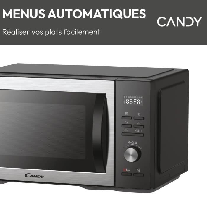 Micro-ondes CANDY Essenza CMCA29EDLB 1000W 29L Digital Noir - Combiné a chaleur tournante - 5 Niveaux de Puissance -10 Menus Aut