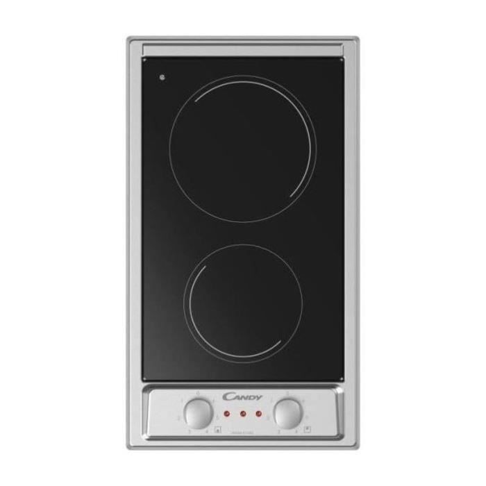 Plaque de cuisson vitrocéramique CANDY Idea - 2 foyers - L 30cm - CH32XK - Inox