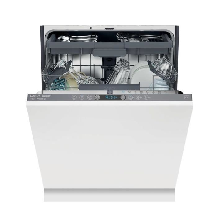 Lave-vaisselle tout encastrable CANDY CI 4C4F1A Rapido - 14 couverts - Induction - L60cm - 44 dB - tiroir à couverts - Classe C
