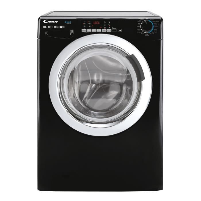 Lave-linge hublot CANDY CSS1410TWMCBE/FR - 10 kg - Induction - Vapeur - 1400 trs/min - Classe A - Programmes rapides - Noir