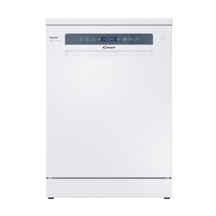 Lave-vaisselle pose libre CANDY CF 4C4F0W? Rapido - 14 couverts - Induction - L60cm - 44dB - Connecté - Blanc