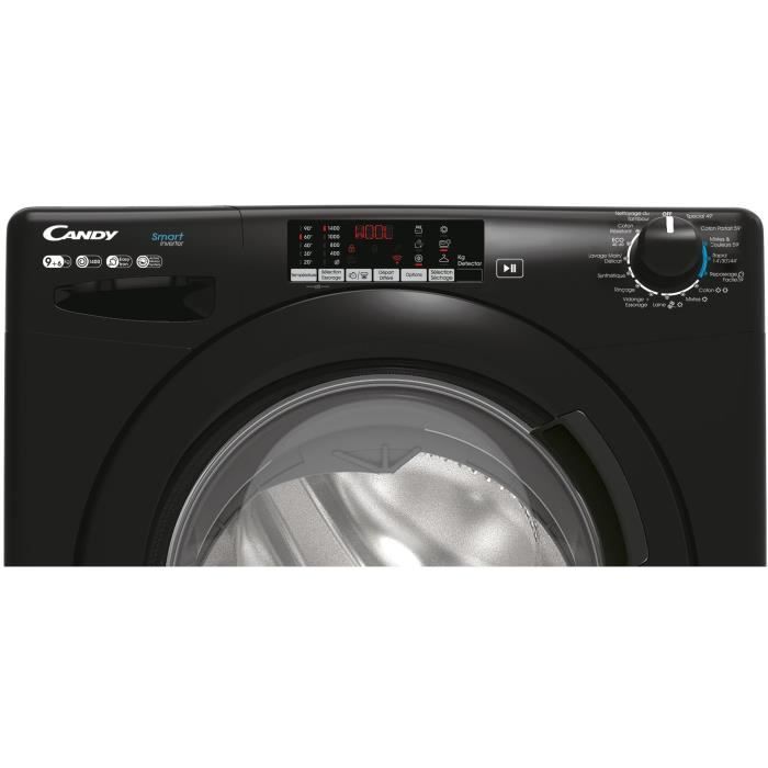Lave-linge séchant CANDY CSWS496TWMBBE/FR - 9 / 6 kg - Induction - 1400trs/min - 16 prgms - Noir