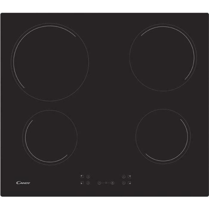 Plaque de cuisson vitrocéramique CANDY CH64CCB - 4 foyers - L 59 cm - Noir