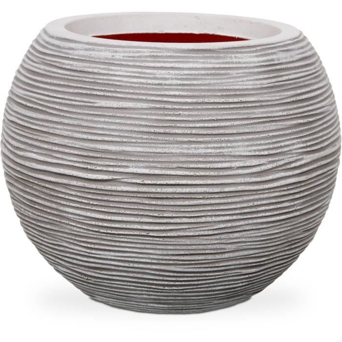 CAPI EUROPE Vase RIB NL - Ivoire - 40x32 cm - Plastique